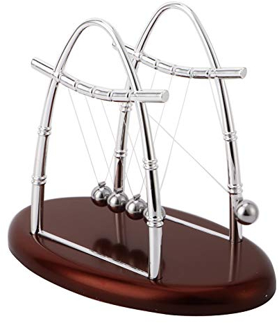 Newton's Cradle Balanza de Bolas de Acero Juguete Educativo + Pendulo Físico Ornamento de Mesa para Estudio y Oficina Demuestra Leyes de Conservación