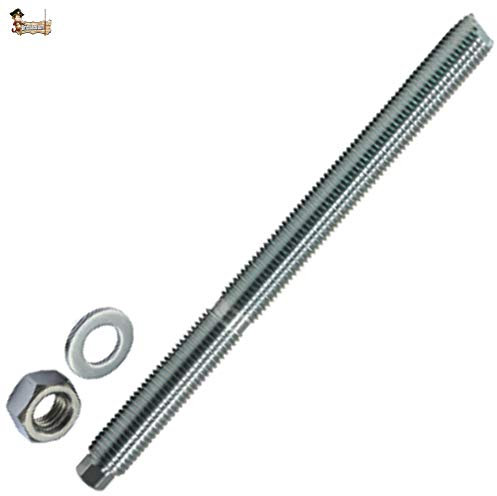 BricoLoco - Asta filettata per ancoraggio tassello chimico in resina con testa esagonale, con dado e rondella, installazione semplice con avvitatore o trapano, 10, 12x160