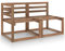 vidaXL Kiefernholz Imprägniert Gartenmöbel 2-TLG. Sofa Lounge Mittelsofa Ecksofa Gartenset Gartensofa Palettenmöbel Palettensofa Braun