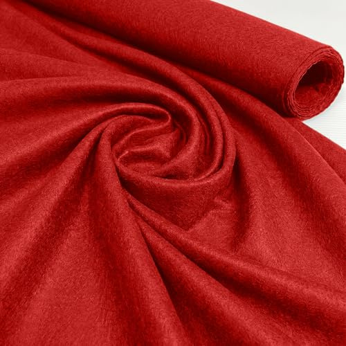 Acryl-Filzstoff zum Nähen, Sticken, Dekorationen, 88 cm breit, 1 m vorgeschnitten, Rot, 1 Meter