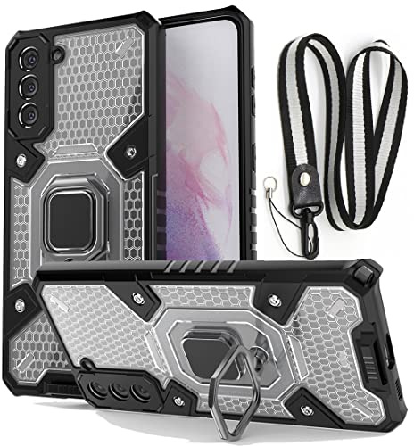 NOVAGO Compatible avec Samsung Galaxy S21 Plus 5G -Coque Ultra Résistante avec Anneau Anti Chute et Cordon Sangle réglable pour Le Tour de Cou détachable (Anneau Cordon)…