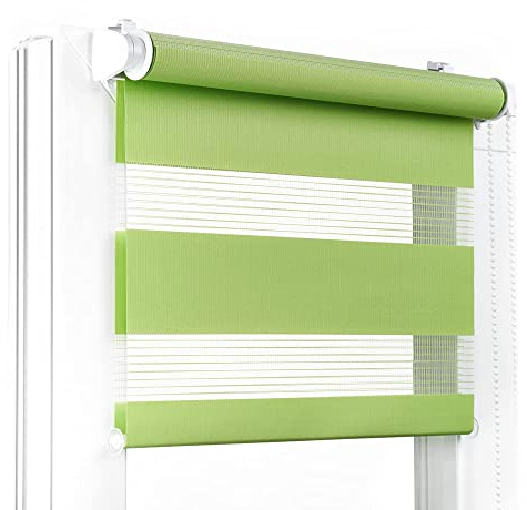 Fenster DEKOR - Rollos für Fenster Limette - Klemmfix Rollo ohne Bohren 120 x 105 cm - Doppelrollo mit einer breiten Auswahl an Größen und Farben - Blickdichte Rollos, einfach zu montieren