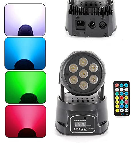 RibasuBB LED RGB Bühnenlicht, 105W RGBW Spot LED Bühnenlicht mit Fernbedienung Moving Head DMX-512 GOBO Lighting Scheinwerfer Par Lichter für Show Bar DJ KTV Disco Geburtstag Party Halloween