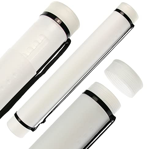 Drake Pfeilröhre ausziehbar – Pfeilköcher aus robustem Kunststoff mit Tragegurt – Pfeile sicher aufbewahren und transportieren – Bogensport Zubehör für Recurve- und Langbogen (Farbe: Weiß)