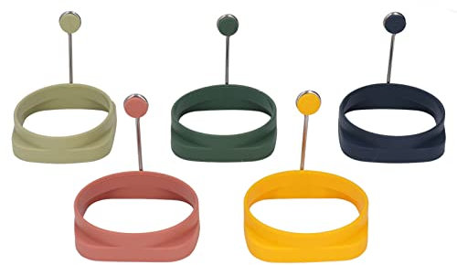 5 Stück Silikon Eierringe Spiegeleiform Silikon Eierring Eierringe Antihaft Zum Braten zum Hamburgerpastetchen Desserts