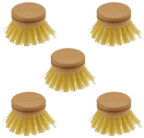 teemando® 5 X Ersatzkopf für Marken-Spülbürste 23 cm, Kleiner Kopf 4,3 cm