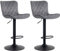 CLP 2er Set Barhocker Emma - Höhenverstellbare Barstühle - 360° Drehstühle Mit Rückenlehne Für Küche Und Bistro, Farbe:dunkelgrau, Material:Samt