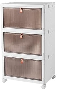 Cozyswan Caja de Almacenamiento a Prueba de Polvo, Mesa de Noche de plástico con Ruedas, Armario Blanco, Ropa, Zapatos, Libros, Juguetes, Aperitivos, Carrito Organizador para Sala de