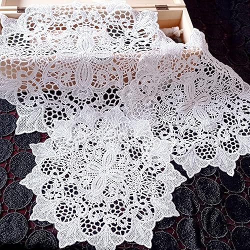 4 Stück Spitze Runde Gestickte Tischläufer,Handarbeit Geklöppelt Weiße Spitze Tischläufer Untersetzer Häkeln Tischläufer Spitzendeckchen Platzdeckchen für Küche,Esszimmer,Dreamcatcher Dekoration 30cm