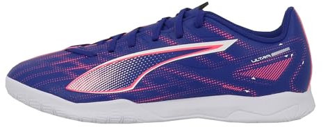 PUMA Unisex Ultra 5 Play IT Soccer Shoe, Lapis Lazuli White-Sunset Glow, 41 EU