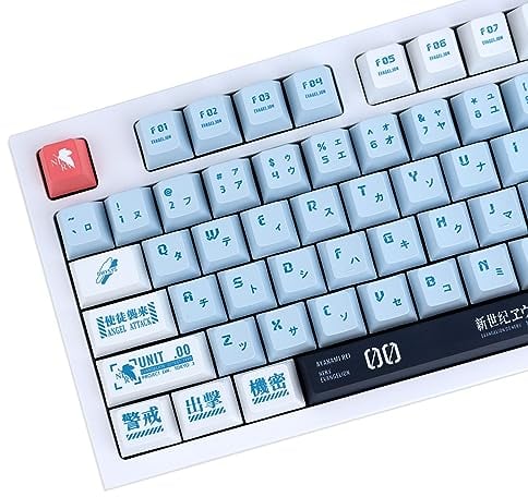 JOLINTAL 143 Keys Blue Japanese Keycap PBT Keycaps Set, Cherry Profile Keycap 60 Percent Dye-Sub Custom Cherry Mx Keycaps For Mechanical Keyboard