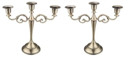 2 Satz Europäische 3 Arme Kandelaber Kerzenhalter für Dekoration Bronze