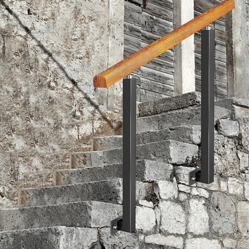 Treppengeländer für den Außenbereich für ebene Flächen und Stufen, verstellbarer Handlauf mit seitlicher Montagebasis und Wandbeschlägen, Übergangshandlauf für Beton- oder Holztreppen ( Farbe : Height