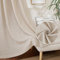 PONY DANCE Leinenvorhänge Boho Gardinen Leinenoptik Wohnzimmer Gardinen mit Kräuselband 2er Set Vorhänge Leinen Halbtransparent Landhaus Gardine für Schienensystem, H 200 x B 140 cm, Natur