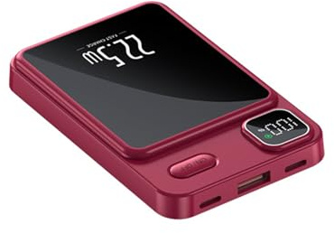 Eljeczt Powerbank 10000mah Power Bank Fast Charging with LED Digital Power Display Portable Charger Battery Backup Compatible with Phones Tablets And Laptops, Red