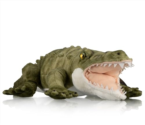 Freek Vonk x Bresser Vik Krokodil Kuscheltier 50 cm Recyclingfüllung | Weiche Plüschschuppen und Zähne, Füllung aus recycelten Materialien, maschinenwaschbar bis 30 °C, für Kinder und Tierfans