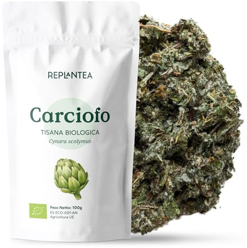 TISANA AL CARCIOFO BIO 100g (50 Tazze) | Foglie di Carciofo Essiccate e Tritate per Infusione REPLANTEA