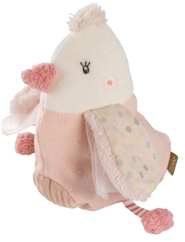 Fehn Animal calentador pájaro, Acogedor peluche con bolsa de calor/frío extraíble, Cojín de semillas de uva como fiel compañero, Cojín de cereales para bebés y niños pequeños desde el nacimiento