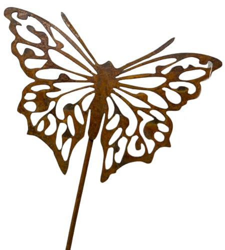 Dadeldo Living & Lifestyle Gartenstecker Schmetterling Metall 30cm rost Dekoration
