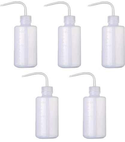 PGKDYC 5 PCS 250ml Squeeze Bottle with Nozzle, Transparent, BPA Free, 2.5E+2 milliliters, Plastic, Ideal for Labware, Tattoo Cleaning, Plant Watering