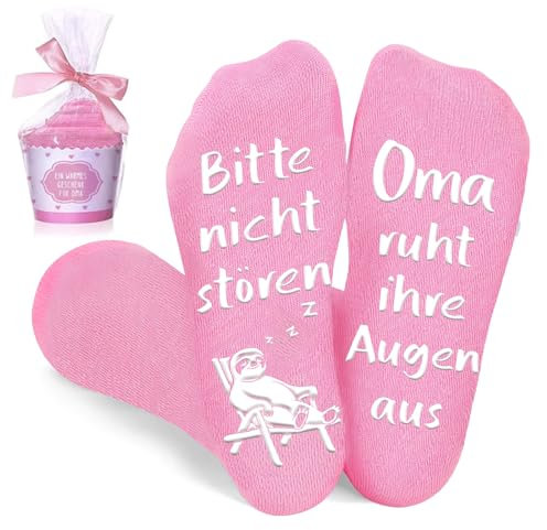 BOYATONG Oma Geschenk Socken, Muttertagsgeschenk für Oma, Geburtstagsgeschenk, Lustige Überraschungsgeschenke für den Alltag