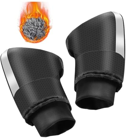 ZKSJFU 2 Pièces Gants De Guidon Moto pour Peugeot Metropolis 400i RS, Hiver Protège Mains Chauds Résistance Au Froid Gants De Guidon De Moto Manchon Velo Guidon,B