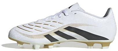 Adidas Unisex Club Firm Ground/Multi Ground, White/Black/Gold Metallic, 5.5 Women/4.5 Men