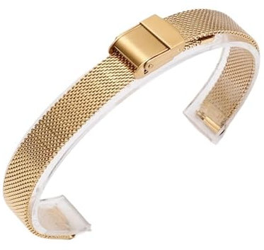 RTRCAGAKM Edelstahlarmband Keramik Armband Damen Roségold Mesh Gürtel Armband(A golden,8mm)
