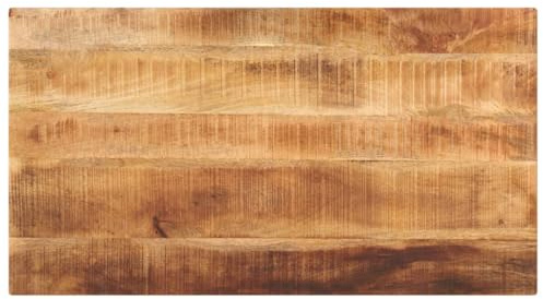 vidaXL Tischplatte, Holzplatte für Esstisch Couchtisch, Massivholzplatte Rustikales Design, Ersatztischplatte, 120x70x3,8cm Rechteckig Raues Massivholz Mango