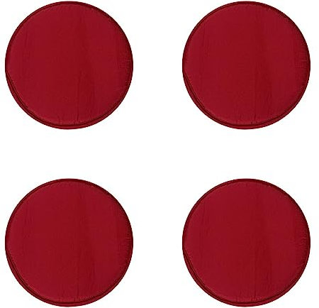 4er-Set Tragbar Rund Sitzkissen 30x30x2cm, Memory-Schaum mit Riemen rutschfest Gemütlich Abnehmbar Waschbar Perlbaumwolle Stuhlkissen für Wohnzimmer, Küche, Konferenzraum, Garten, 2er Set Wein