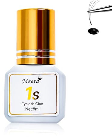 Wimpernkleber Dauerhaft 1s, Wimpern Extensions Kleber, Wimpernkleber für Wimpernverlängerung, Wimpernverlängerungskleber Langlebige für Dauerhafte Wimpern DIY-Empfindliche Wimpern (8ml)