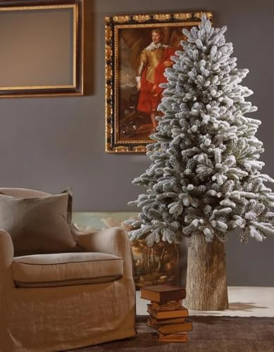 EDG Enzo De Gasperi Albero di Natale Pino Merano Innevato H 180 Cm D 117 Cm con 550 Led Bianco Verde