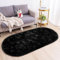 AIMECO Skandinavischer Teppich lang oval Waschbarer Teppich Memory Foam Wohnzimmerteppich Schlafzimmerteppich Kinderteppich 120x200 cm,Schwarz