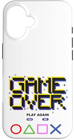 Custodia per iPhone 16 Game Over Vintage Retrò Videogiochi Gaming