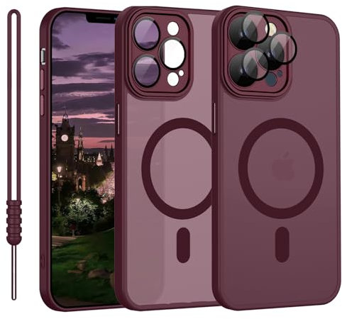 YUANDMI Coque magnétique pour iPhone 11 Pro Max Coque avec MagSafe Coque pour iPhone 11 Pro Max Translucide Mat Case Ultra-Smince Silicone Anti-dérapant Résistant aux rayures, Prune