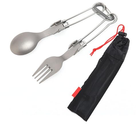 Catadrinas Campamento Viajes Plegables Cubiertos Utensilios Portátiles Portes Ligeros Metal Spoon Flewware Lavavajín