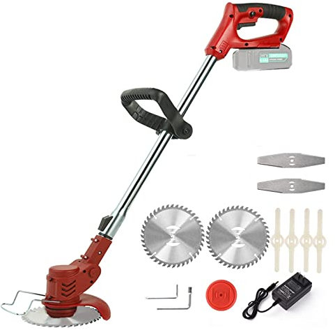 Heckenschere, Elektrischer Akku-Freischneider mit 3 Arten von Klingen, fadenloser Unkrautfresser, elektrischer Unkrautschneider, Rasen, Garten, Beschneiden/Trimmen für Hof, Garten, Rasenpflege(NO Batt