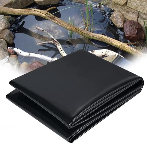 Rivestimento per laghetto, rivestimento impermeabile per laghetto 1x6m, 2x3m, 3x4m, 4x6m, 5x8m, 8x10m, membrana nera per piscine, laghetti esterni, fontane e cascate, sottofondo impermeabile(4x8m)