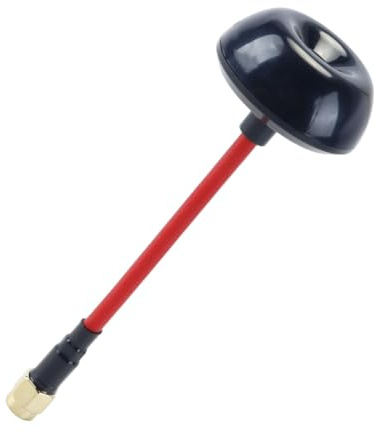 Hoite Schwarze 82 mm RC FPV 5,8 GHz Flexible zirkular polarisierte Antenne Skew Planar Wheel Design Hartschalengehäuse RHCP Rotes Kabel schwarz