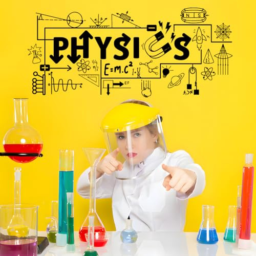 SUPERDANT Wandtattoo Physik Wandtattoo Wohnzimmer Mit Formeln Schulanfang Abziehbare Wandsticker Klassenzimmerdekoration Für Physiklehrer Kinderzimmer Lernzimmer Wohnzimmer Dekoration