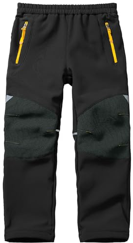 Jogwits Pantaloni Trekking Bambini Impermeabili Sci Neve Softshell | Termici Foderati Invernali, Trekking Cargo Pantaloni per Hiking Pioggia Outdoor, per Ragazzi e Ragazze
