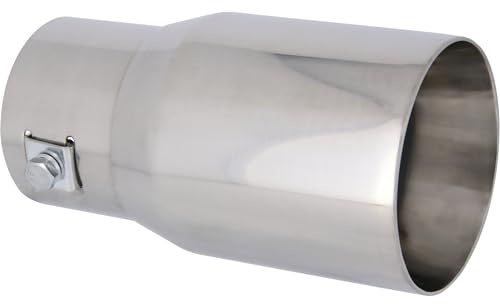 RECAMBO Auspuffblende 139x76mm Edelstahl Chrom universal klare Kontur am Heck - einfache Montage - fester Sitz - aufwertende Heckoptik - langlebige Oberfläche - sauberes Finish