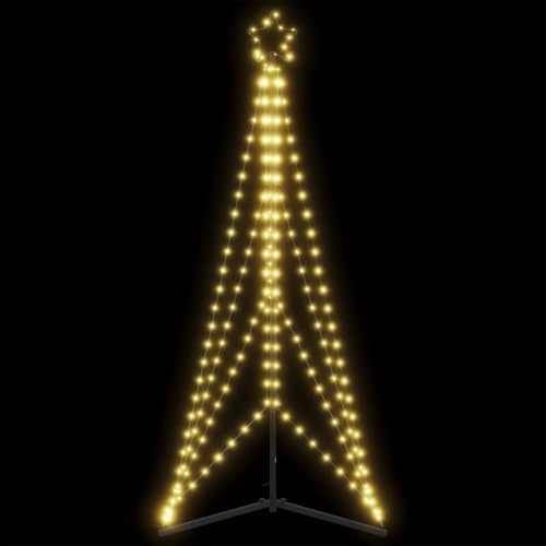 Iiaky Weihnachtsbaum Aussen 180 cm LED Weihnachtsbaum Outdoor Tannenbaum Outdoor Lichterbaum Draußen Lichterpyramide Weihnachtsbaum Kegelform Metall Weihnachtsdeko Außen-Warmweiß-180 cm