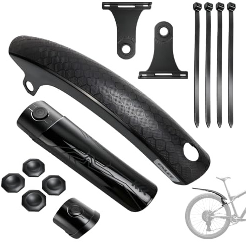WJMY Fahrrad Schutzblech Set [24-29 Zoll], Fahrrad schutzblech fur Mountainbike, rennrad, gravelbike, Reifenbreiten von 50–70 mm, winkelverstellbar, lochfreie Montage, Schnelle Montage