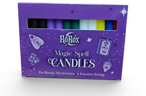 Ro Rox Zauberkerzen, unparfümierte Ritualkerzen für Meditation, Manifestation, Reinigung, Altar, Hexerei und heidnische Praktiken, 10 cm, 12er-Packung, mehrfarbig