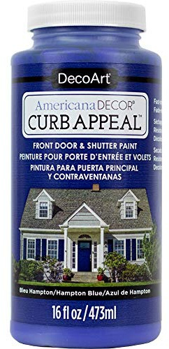 DecoArt Americana Décor Curb Appeal Door Jar Of Paint, Acrylic, Hampton Blue, 7 x 7 x 15 cm