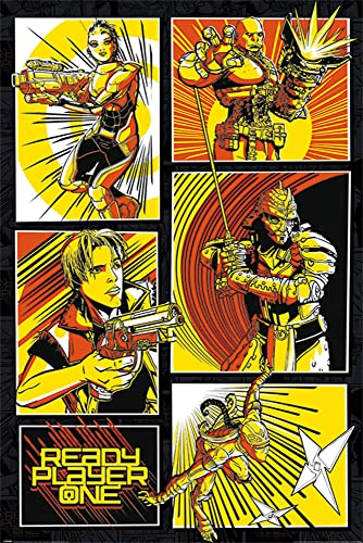 Ready Player One - Comic Panels - Film Kino Movie Poster Plakat - Größe 61x91,5 cm + 1 Ü-Poster der Grösse 61x91,5cm