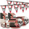 com-four® 61-teiliges Party-Set Dia de los Muertos - Papp-Geschirr, Servietten, Wimpelkette mit Totenkopf für Halloween, Tag der Toten, Mottoparty oder Kindergeburtstag (Set 4-61 Teile)