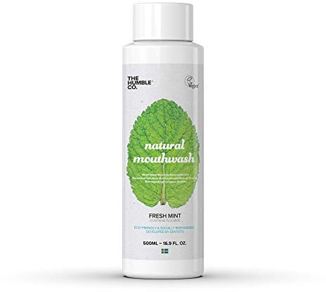 The Humble Co. Natürliches Mundwasser | Frische Minze | Umweltfreundlich, Vegan, Zuckerfrei, von Zahnärzten empfohlen - Swish für ein frisches Gefühl (1 x 500ml)