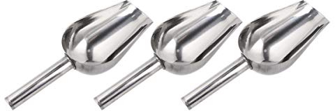 Yardwe 3pcs Stainless Steel Ice Scoop Grain Shovel Multifunction Flour Scoopers Rice Shovel for Kitchen Bar Buffet Party Wedding (19x6.5cm)